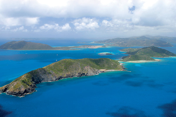 british virgin islands overhead view