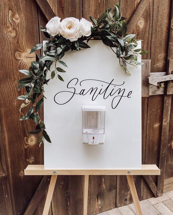 wedding sanitizing station