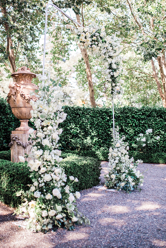 Garden wedding floral arch