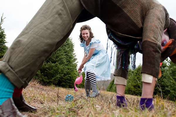 alice in wonderland disney themed engagement photos