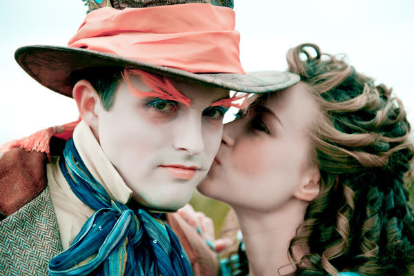 alice in wonderland disney themed engagement photos