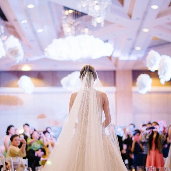 Bride walking down aisle